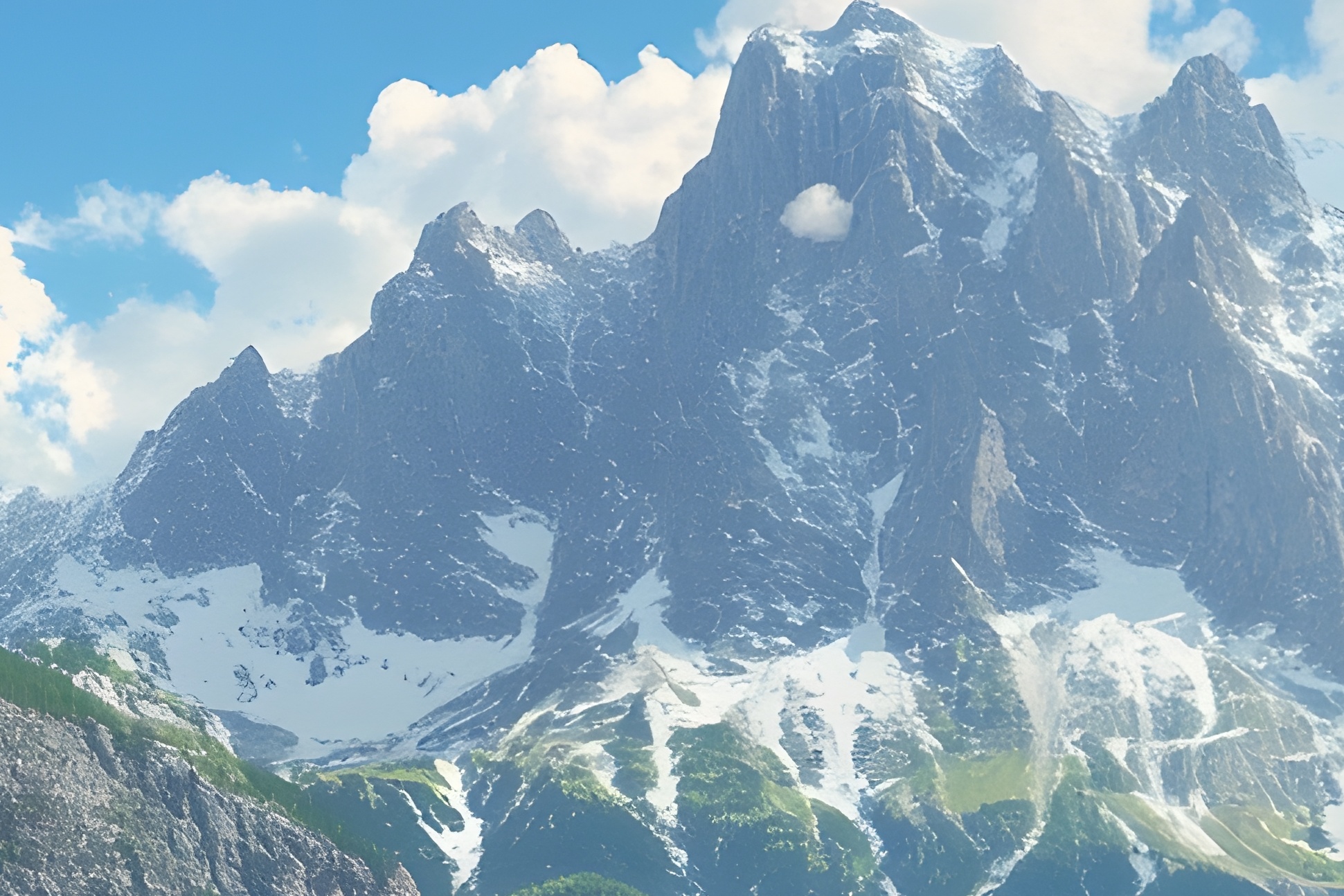 A mountain landscape at dusk